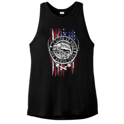 I Love It When She Bends Over Funny Fishing Usa Flag Cute Gift Ladies PosiCharge Tri-Blend Wicking Tank