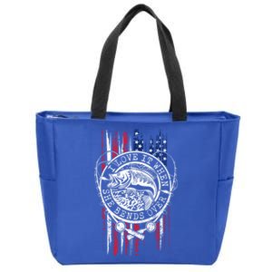 I Love It When She Bends Over Funny Fishing Usa Flag Cute Gift Zip Tote Bag