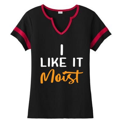 I Like It Moist Roasted Turkey Funny Thanksgiving Leg Day Great Gift Ladies Halftime Notch Neck Tee