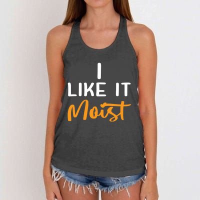 I Like It Moist Roasted Turkey Funny Thanksgiving Leg Day Great Gift Women's Knotted Racerback Tank