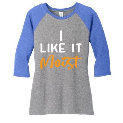 I Like It Moist Roasted Turkey Funny Thanksgiving Leg Day Great Gift Women's Tri-Blend 3/4-Sleeve Raglan Shirt