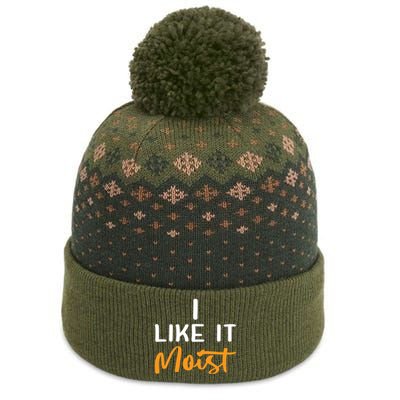 I Like It Moist Roasted Turkey Funny Thanksgiving Leg Day Great Gift The Baniff Cuffed Pom Beanie