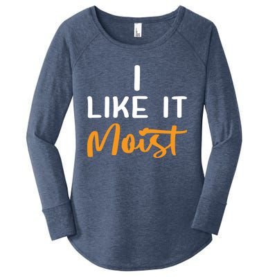 I Like It Moist Roasted Turkey Funny Thanksgiving Leg Day Great Gift Women's Perfect Tri Tunic Long Sleeve Shirt