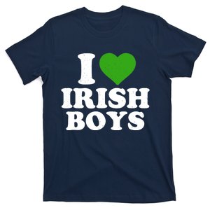 I Love Irish Boy Funny St Patrick's Day Heart Shamrock T-Shirt