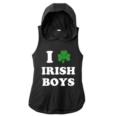 I Love Irish Boy St. Paddy Baby Ireland Hamrock Baby Funny St. Patricks Day Ladies PosiCharge Tri-Blend Wicking Draft Hoodie Tank