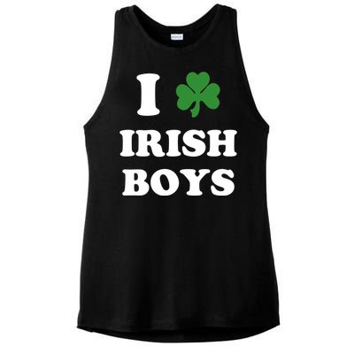 I Love Irish Boy St. Paddy Baby Ireland Hamrock Baby Funny St. Patricks Day Ladies PosiCharge Tri-Blend Wicking Tank