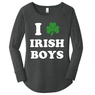 I Love Irish Boy St. Paddy Baby Ireland Hamrock Baby Funny St. Patricks Day Women's Perfect Tri Tunic Long Sleeve Shirt