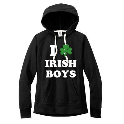 I Love Irish Boy St. Paddy Baby Ireland Hamrock Baby Funny St. Patricks Day Women's Fleece Hoodie