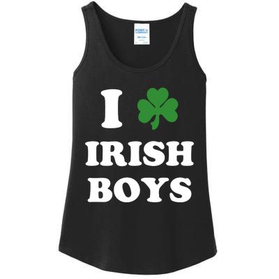 I Love Irish Boy St. Paddy Baby Ireland Hamrock Baby Funny St. Patricks Day Ladies Essential Tank