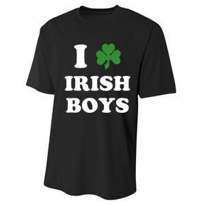 I Love Irish Boy St. Paddy Baby Ireland Hamrock Baby Funny St. Patricks Day Performance Sprint T-Shirt