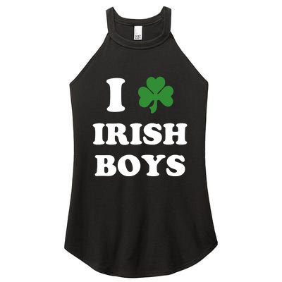 I Love Irish Boy St. Paddy Baby Ireland Hamrock Baby Funny St. Patricks Day Women's Perfect Tri Rocker Tank