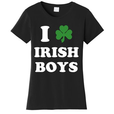 I Love Irish Boy St. Paddy Baby Ireland Hamrock Baby Funny St. Patricks Day Women's T-Shirt