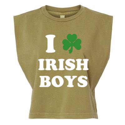 I Love Irish Boy St. Paddy Baby Ireland Hamrock Baby Funny St. Patricks Day Garment-Dyed Women's Muscle Tee