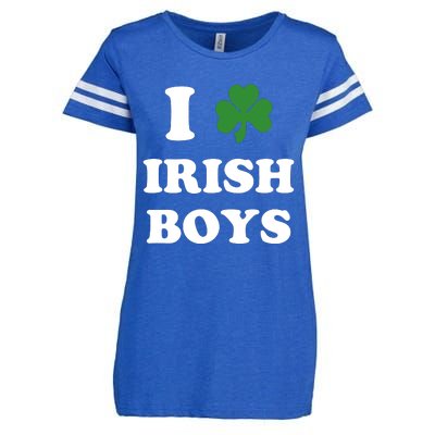 I Love Irish Boy St. Paddy Baby Ireland Hamrock Baby Funny St. Patricks Day Enza Ladies Jersey Football T-Shirt