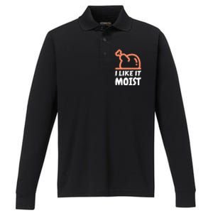 I Like It Moist Funny Turkey Thanksgiving Christmas Dinner Gift Performance Long Sleeve Polo