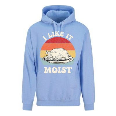 I Like It Moist Thanksgiving Turkey Leg Day Funny Vintage Gift Unisex Surf Hoodie