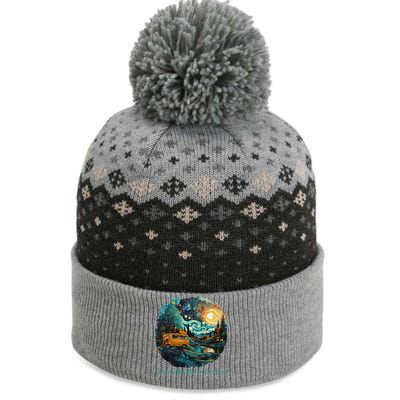 I Live In A Van Gogh Down By The River The Baniff Cuffed Pom Beanie