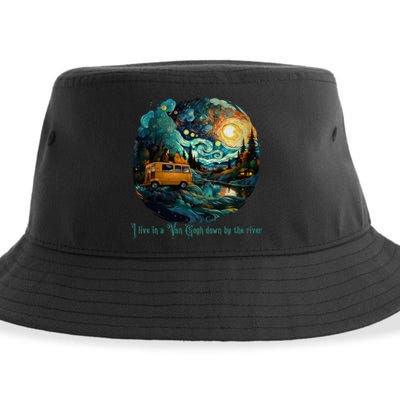 I Live In A Van Gogh Down By The River Sustainable Bucket Hat