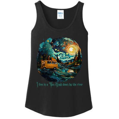 I Live In A Van Gogh Down By The River Ladies Essential Tank