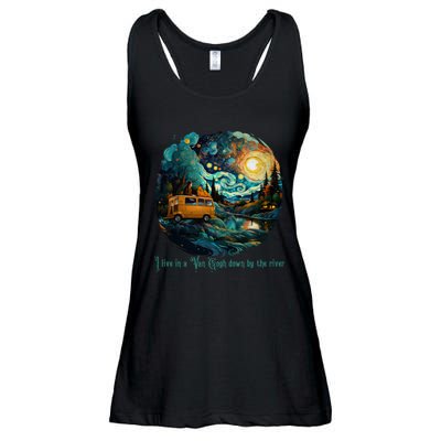 I Live In A Van Gogh Down By The River Ladies Essential Flowy Tank