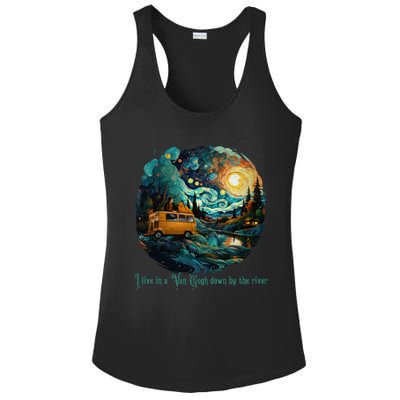 I Live In A Van Gogh Down By The River Ladies PosiCharge Competitor Racerback Tank