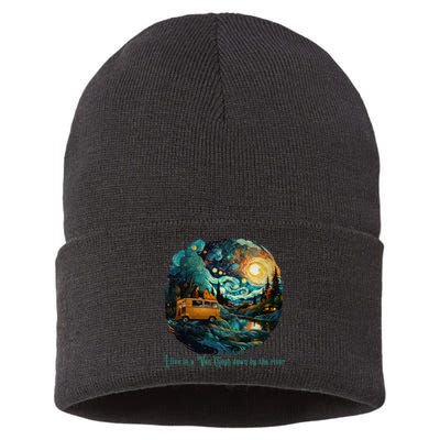 I Live In A Van Gogh Down By The River Sustainable Knit Beanie