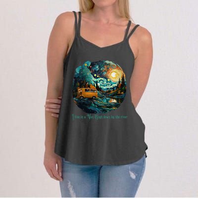 I Live In A Van Gogh Down By The River Women's Strappy Tank