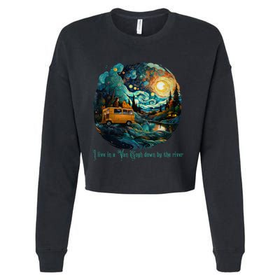 I Live In A Van Gogh Down By The River Cropped Pullover Crew