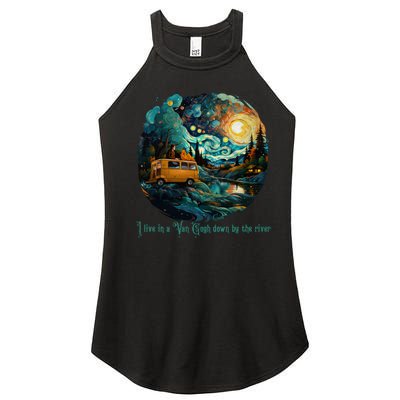 I Live In A Van Gogh Down By The River Women's Perfect Tri Rocker Tank