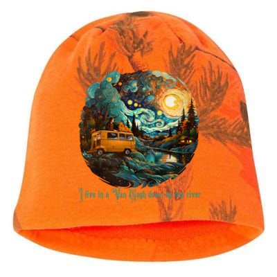 I Live In A Van Gogh Down By The River Kati - Camo Knit Beanie