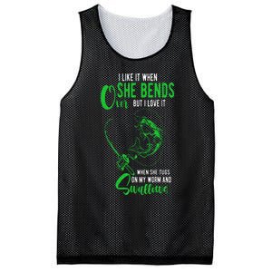 I Like It When She Bends Over Funny Fishing Adult Humor Mesh Reversible Basketball Jersey Tank