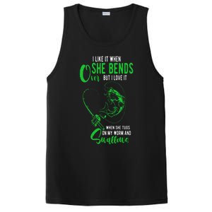 I Like It When She Bends Over Funny Fishing Adult Humor PosiCharge Competitor Tank