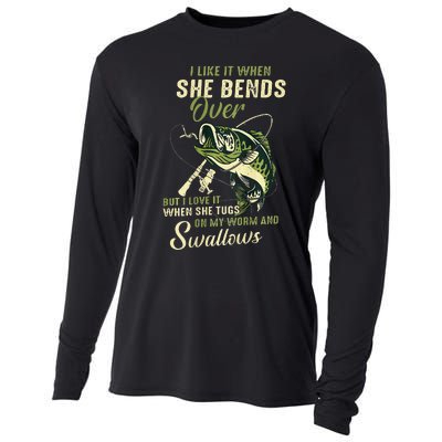 I Like It When She Bends Over But I Love It Cooling Performance Long Sleeve Crew