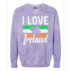 I Love Ireland Gaelic Irish Leprechaun St Patricks Day Colorblast Crewneck Sweatshirt