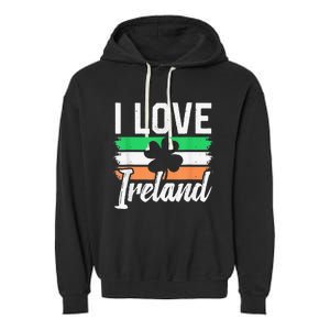 I Love Ireland Gaelic Irish Leprechaun St Patricks Day Garment-Dyed Fleece Hoodie