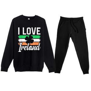 I Love Ireland Gaelic Irish Leprechaun St Patricks Day Premium Crewneck Sweatsuit Set