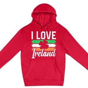 I Love Ireland Gaelic Irish Leprechaun St Patricks Day Premium Pullover Hoodie