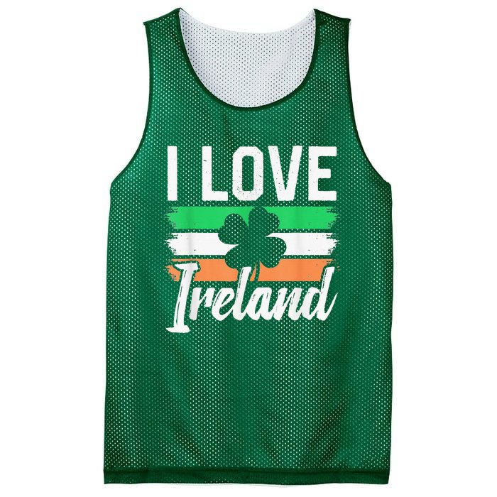 I Love Ireland Gaelic Irish Leprechaun St Patricks Day Mesh Reversible Basketball Jersey Tank