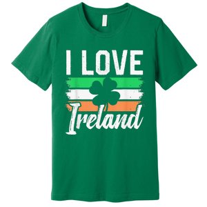 I Love Ireland Gaelic Irish Leprechaun St Patricks Day Premium T-Shirt