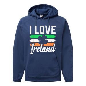 I Love Ireland Gaelic Irish Leprechaun St Patricks Day Performance Fleece Hoodie