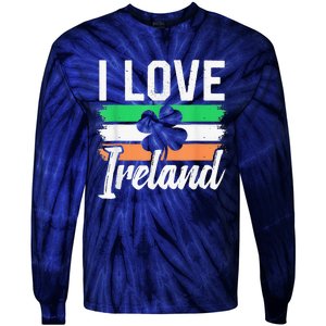 I Love Ireland Gaelic Irish Leprechaun St Patricks Day Tie-Dye Long Sleeve Shirt