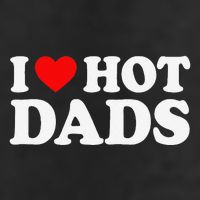 I Love I Heart Hot Dads 7 Panel Mesh Trucker Snapback Hat
