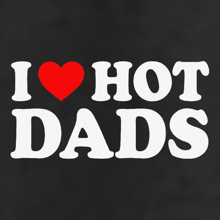 I Love I Heart Hot Dads 7 Panel Mesh Trucker Snapback Hat
