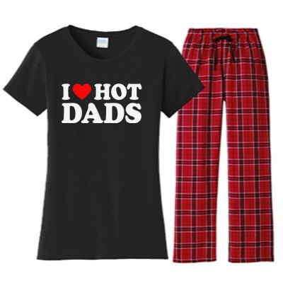 I Love I Heart Hot Dads Women's Flannel Pajama Set