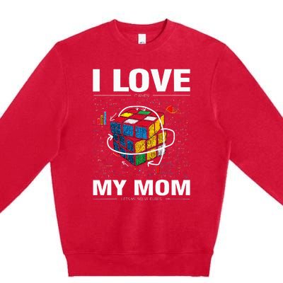 I Love It When My Mom Lets Me Solve Cubes Speedcubing Premium Crewneck Sweatshirt