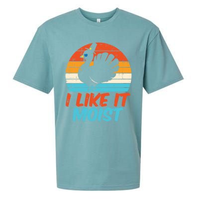 I Like It Moist Turkey Funny Thanksgiving Adult Gift Sueded Cloud Jersey T-Shirt