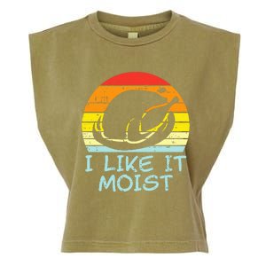 I Like It Moist Turkey Retro Funny Thanksgiving Garment-Dyed Women's Muscle Tee