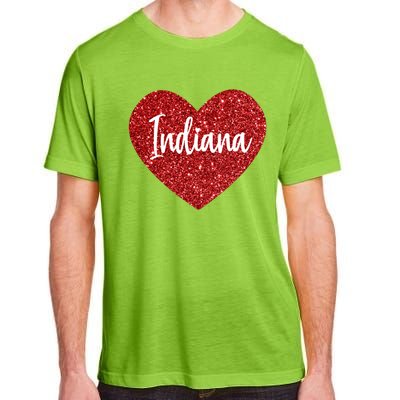 I Love Indiana Usa Red Heart Great Gift Adult ChromaSoft Performance T-Shirt