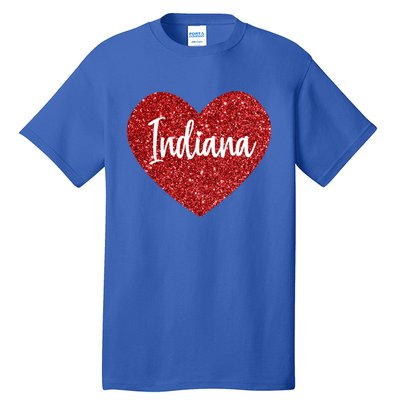 I Love Indiana Usa Red Heart Great Gift Tall T-Shirt