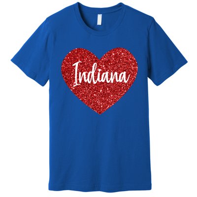 I Love Indiana Usa Red Heart Great Gift Premium T-Shirt